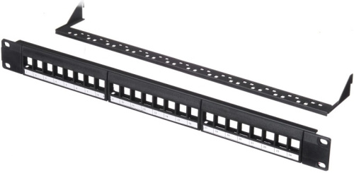 Патч-панель пустая, 24 порта, RJ45, 1U, с органайзером, L