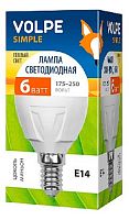 Лампа светодиодная Volpe Шарн (G45) 6W/WW/E14/FR/S 6Вт 220В Е14 2700К Volpe — купить по цене от 100 ₽ | ПрофБезопасность