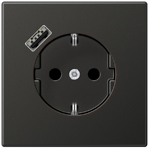 Розетка с заземлением +1хUSB тип A без рамки Jung LS990 metal 1-м. антрацит, Jung, купить, цена, доставка, безопасность Розетка с заземлением +1хUSB тип A без рамки Jung LS990 metal 1-м. антрацит Jung — купить по цене от 32 191 ₽ | ПрофБезопасность