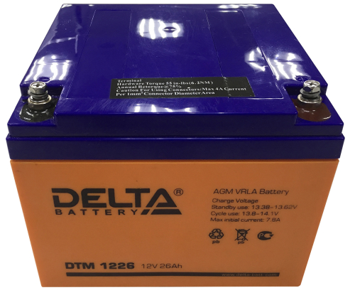 Аккумулятор Delta DTM 1226 26-12 картинка фото 2