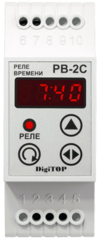 Реле времени электронное на DIN-рейку DigiTOP PB-2C суточный режим 10А 230В
