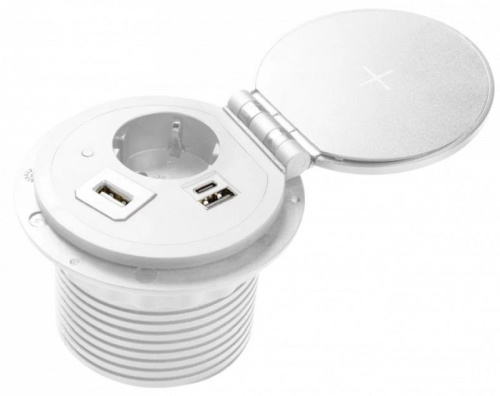 Розетка встраиваемая GTV 1-м.+беспроводная зарядка+2xUSB+HDMI Ø80мм белый, GTV, купить, цена, доставка, безопасность Розетка встраиваемая GTV 1-м.+беспроводная зарядка+2xUSB+HDMI Ø80мм белый GTV — купить по цене от 8 790 ₽ | ПрофБезопасность