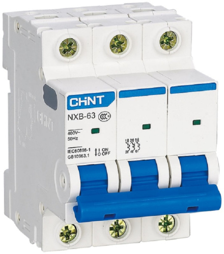 Выключатель автоматический CHINT NXB-63S 3п 1А D 4.5кА
