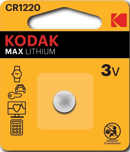Элемент питания Kodak CR1220-1BL литиевая (батарейка) Kodak — купить по цене от 100 ₽ | ПрофБезопасность