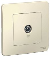 Розетка TV Коннектор с рамкой Systeme Electric Blanca 1-м. молочный