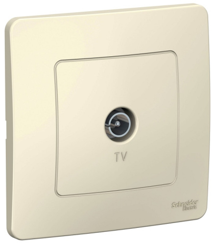 Розетка TV Коннектор с рамкой Systeme Electric Blanca 1-м. молочный