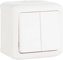 Выключатель накладной Legrand Quteo 2-кл. IP44 белый