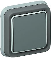 Переключатель с рамкой Legrand Plexo 1-кл. проходной IP55 серый