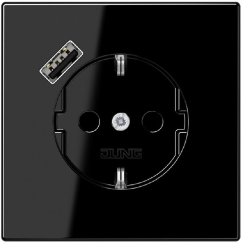 Розетка с заземлением +1хUSB тип A без рамки Jung LS990 1-м. черный Jung — купить по цене от 33&nbsp;533 ₽ | ПрофБезопасность