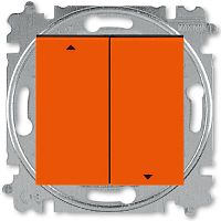 Выключатель жалюзи с фиксацией без рамки ABB EPJ Levit 2-кл. оранжевый/дымчатый чёрный