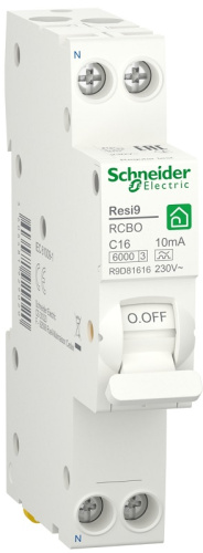 Автомат дифференциального тока АВДТ Schneider Electric Resi9 1п 16А 10мА 6кА C тип AC