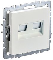 Розетка компьютерная без рамки IEK Brite РК10-2-БрЖ 2-м. RJ45+RJ45 5e жемчуг