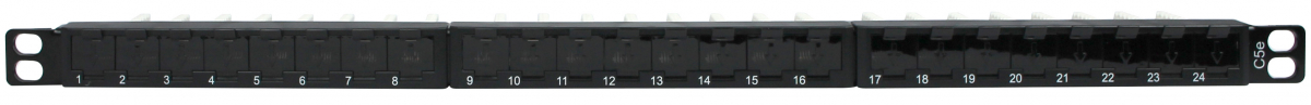 Патч-панель Netko 24 порта IPTB24B-KRO-CEC/BK 0.5U, UTP, Dual Type