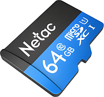 Карта памяти MicroSDXC Netac P500 Standard 64Gb NT02P500STN-64G-R + адаптер картинка
