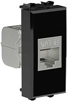 Розетка компьютерная экранированная модульная DKC Avanti 1-м. 1 мод. RJ45 5е черный квадрат
