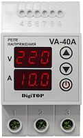 Реле напряжения и тока однофазное цифровое на DIN-рейку DigiTOP VA-40А 40А 50-400В