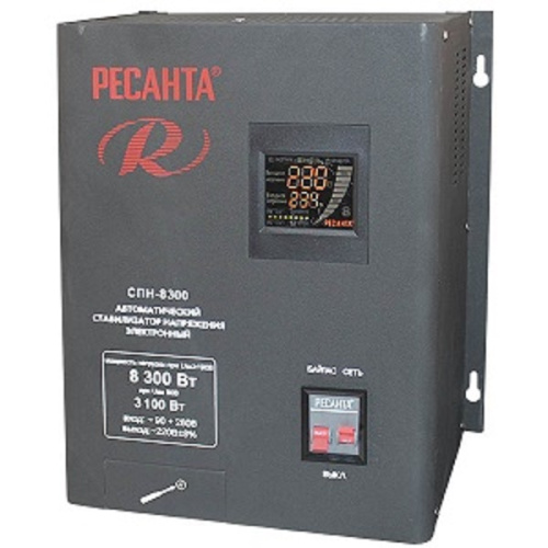 Стабилизатор напряжения Ресанта СПН-8300, 8,3кВт, Ресанта, купить, цена, доставка, безопасность Стабилизатор напряжения Ресанта СПН-8300, 8,3кВт Ресанта — купить по цене от 18 790 ₽ | ПрофБезопасность