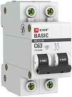 Выключатель автоматический EKF Basic ВА47-29 2п 63А C 4.5кА