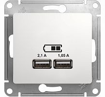 Розетка USB тип A+A без рамки Systeme Electric Glossa 2-м. 2100мА белый