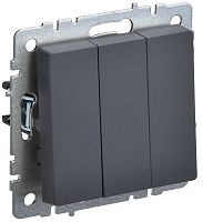 Выключатель без рамки IEK Brite ВС10-3-0-БрГ 3-кл. графит
