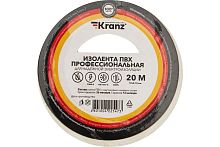 Изолента Kranz ПВХ профессиональная 0.18х19мм 20м белый 