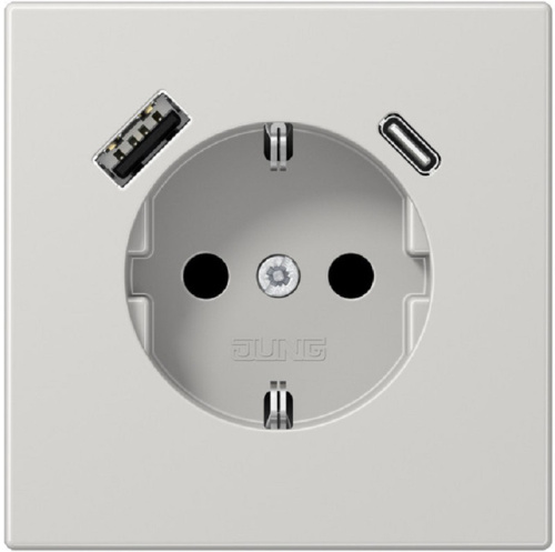 Розетка с заземлением +2хUSB тип A+C без рамки Jung LS990 1-м. серый Jung — купить по цене от 29&nbsp;742 ₽ | ПрофБезопасность