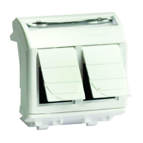 Розетка компьютерная для кабель-канала DKC Brava 2-м. 2 мод. RJ45 5е (разъем Hyperline) белый DKC — купить по цене от 1&nbsp;073 ₽ | ПрофБезопасность фото 2