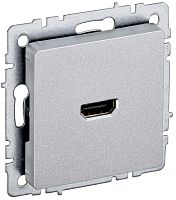 Розетка HDMI без рамки IEK Brite РHDMI-0-БрА 1-м. алюминий