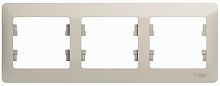 Рамка горизонтальная Systeme Electric Glossa 3-м. молочный