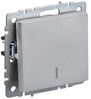 Выключатель с подсветкой без рамки IEK Brite ВС10-1-1-БрА 1-кл. алюминий