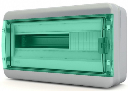 Бокс пластиковый Tekfor ЩРН-П-18 BNZ 65-18-1 (290х236х102мм) IP65 зеленая дверца