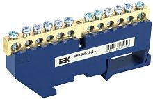 Шина неизолированная IEK N "ноль" ШНИ-6х9-12-Д-С 12 групп синий