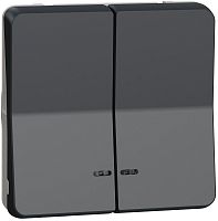 Выключатель самовозвратный с подсветкой без рамки Schneider Electric Mureva Styl 2-кл. IP55 антрацит