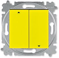 Выключатель жалюзи с фиксацией без рамки ABB EPJ Levit 2-кл. жёлтый/дымчатый чёрный