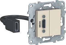 Розетка HDMI без рамки Schneider Electric Unica New 1-м. бежевый Schneider Electric — купить по цене от 8&nbsp;315 ₽ | ПрофБезопасность