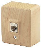 Розетка компьютерная накладная Эра Эксперт 1-м. RJ45 5e сосна