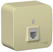 Розетка телефонная накладная Systeme Electric Blanca 1-м. RJ11 бежевый