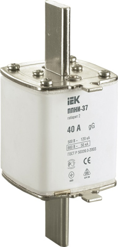 Вставка плавкая предохранителя IEK ППНИ-37 габарит 2 40А