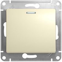 Выключатель с подсветкой без рамки Systeme Electric Glossa 1-кл. бежевый  Systeme Electric — купить по цене от 338 ₽ | ПрофБезопасность