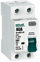 Выключатель дифференциального тока УЗО DeKraft УЗО-03 2п 40А 30мА 6,0кА тип A картинка