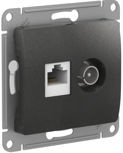 Розетка RJ45+TV Оконечная без рамки Systeme Electric Glossa 2-м. антрацит, Systeme Electric, купить, цена, доставка, безопасность Розетка RJ45+TV Оконечная без рамки Systeme Electric Glossa 2-м. антрацит Systeme Electric — купить по цене от 1 769 ₽ | ПрофБезопасность