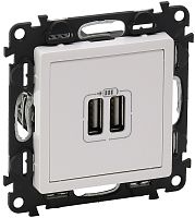 Розетка USB тип A+A без рамки Legrand Valena Life 2-м. 2400мА белый