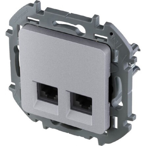 Розетка компьютерная без рамки Legrand Inspiria 2-м. RJ45+RJ45 6e алюминий Legrand — купить по цене от 1&nbsp;760 ₽ | ПрофБезопасность