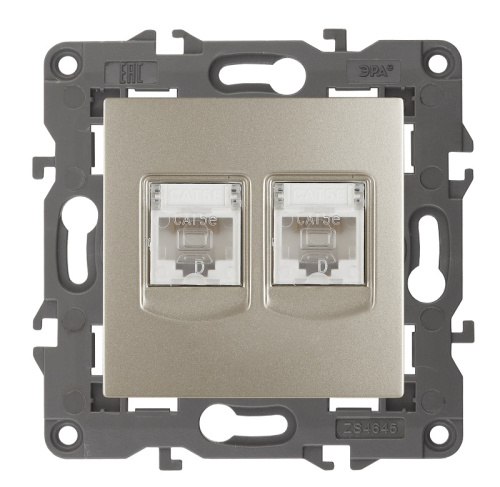 Розетка компьютерная без рамки Эра Elegance 2-м. RJ45+RJ45 5e шампань, Эра, купить, цена, доставка, безопасность Розетка компьютерная без рамки Эра Elegance 2-м. RJ45+RJ45 5e шампань Эра — купить по цене от 1 125 ₽ | ПрофБезопасность