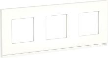 Рамка горизонтальная Schneider Electric Unica Studio Pure 3-м. стекло матовое стекло/белый