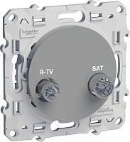 Розетка TV+R+SAT Оконечная без рамки Schneider Electric Odace 1-м. алюминий
