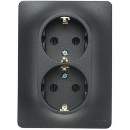 Розетка с заземлением Systeme Electric Glossa 1-м. 2 мод. антрацит, Systeme Electric, купить, цена, доставка, безопасность фото 2 Розетка с заземлением Systeme Electric Glossa 1-м. 2 мод. антрацит Systeme Electric — купить по цене от 621 ₽ | ПрофБезопасность фото 2