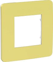 Рамка универсальная Schneider Electric Unica Studio Color 1-м. зеленое яблоко/бежевый Schneider Electric — купить по цене от 440 ₽ | ПрофБезопасность