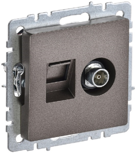 Розетка RJ45+TV Оконечная без рамки IEK Brite РТВ/РК12-БрТБ 2-м. темная бронза IEK — купить по цене от 980 ₽ | ПрофБезопасность