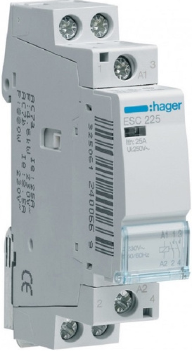 Контактор модульный Hager ES 1п 2НО 25А 230В AC1